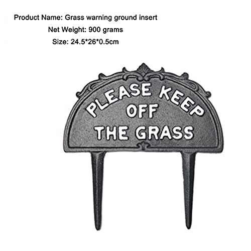RRMMAN Gras-Warnschild aus Gusseisen, mit Aufschrift Please Keep Off the Grass, Warnschild No Pooping Yard, Retro-Stil und langlebig (bitte halten Sie das Gras fern)