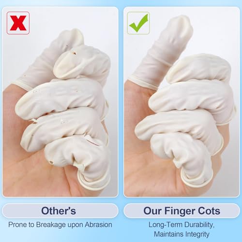 Image of Finger Cots Finger Gloves Disposable(Approx 100pcs),Medium Finger Protectors,Finger Covers Protection for Finger Tips,Thumb Protector for Electronic Repair, Handmade, Industrial Apply