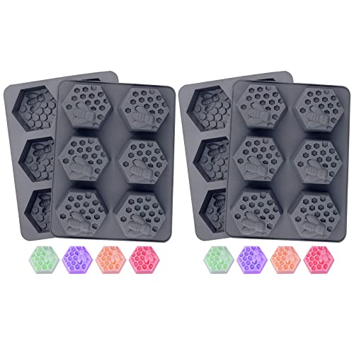4 Pcs 3D Bee Silicone Soap Molds