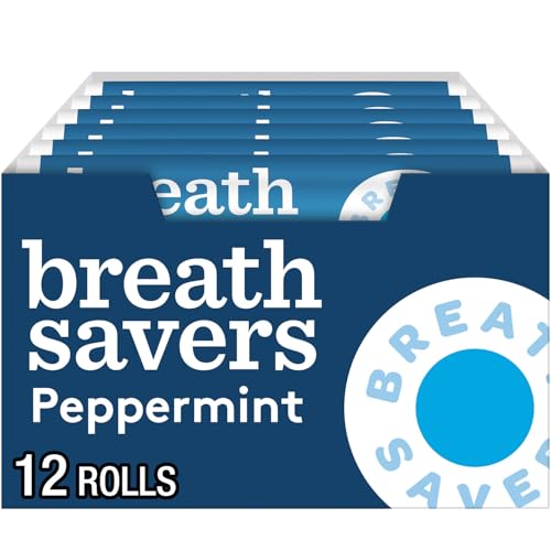 BREATH SAVERS Peppermint Flavored Sugar Free Breath Mints Rolls, .75 oz (12 Count)