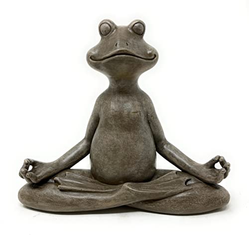 Nature's Mark 6" H Resin Meditating Yoga Frog Statue Figurine Home Decorative Accent Decor for Tabletop Living Room Bedroom Office Desktop Cabinet Shelf