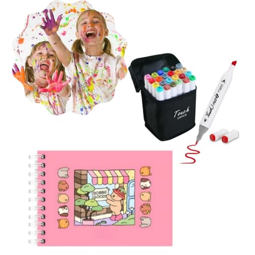 Conjunto 24 Canetinhas + 1 Livro De Colorir Capa Dura Com 50 Folhas – Kit Criativo para Colorir e De