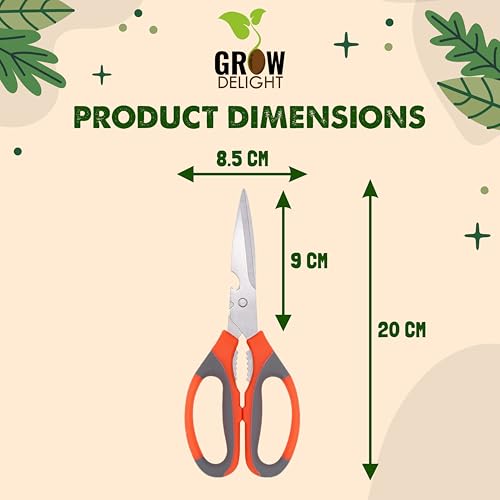 Image of Scissors for Home Gardening and Household | Scissors for kitchen Use | Cutter for Plants With Steel Blades & Camfortabel Grip | Multipurpose Sicssors