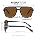 Fozono Retro Aviator Sunglasses for Women Men Trendy Classic Square 70s 80s 90s Vintage Shades Double Bridge Aviators FZN813 Black/Brown