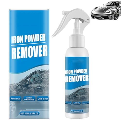 Nicetopu Automotive Rust Remover Spray 100ml, Iron Powder Remover, Fast-Acting Iron & Rust Cleaner for Wheels, Rims, Metal Sufrfaces, Safe on Most Automotive Finishes, Cars, Motorcycles (1PCS)