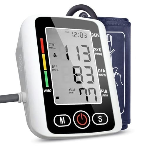 Tensiómetro de Brazo Digital, Tensiometro de Brazo con Brazalete de 22-32 cm, Medidor de Tension Arterial Brazo con Gran Pantalla LED, 2x99 Memoria