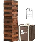JST GAMEZ Large Tower Life Size Game Outdoor Games Wooden Stacking Games includes Scoresheet and ...