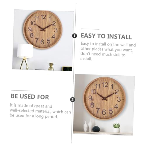 Horloge murale bois imitation au design épuré et mécanisme sans bruit - 5
