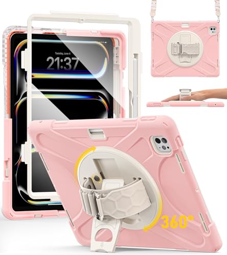 Coque iPad Pro 13 2024 rotative 360 avec poignée et support intégré