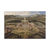 Kunstvolle Reproduktion Vogelansicht von Palast und Park 