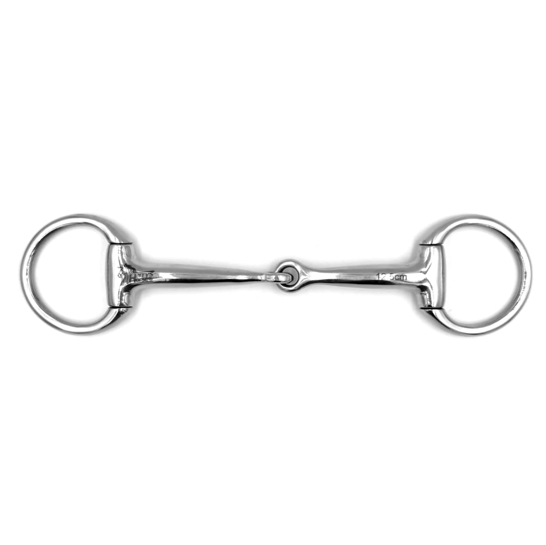 ES0005 Gebiss Olivenkopfgebiss Olivenkopftrense Einfach Gebrochen aus Edelstahl Ringdurchmesser 45 mm Gebissstärke 13 mm (10 cm)