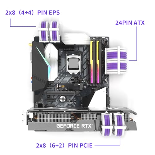 Cpu Cable Mod Sirlyr PSU Extension Cable Kit,Custom Sleeved Power Supply Cable Mod ...