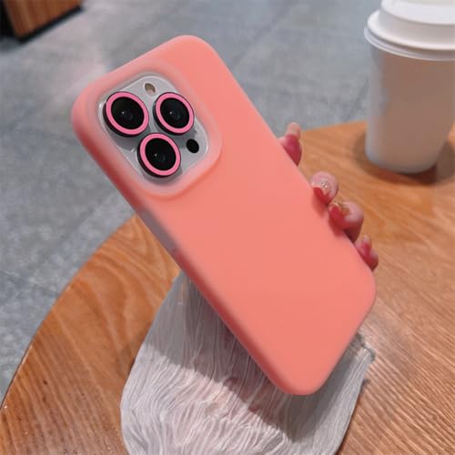 Coque de protection silicone liquide iPhone 15 Pro rose antichoc unie