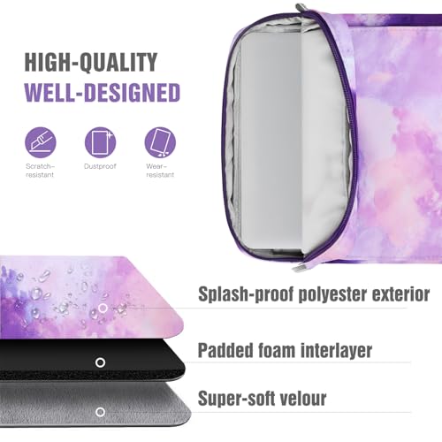 Image of TiMOVO 15 Inch Laptop Sleeve for MacBook Air 15, Pro 14, Watercolor Purple