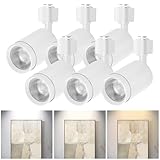 be studied 10W LED Track Lighting Heads – L-Type Adjustable Ceiling Spotlights, 3000K/4000K/5700K, Flicker-Free CRI90+ (6-Pack) – White Track Light Fixtures for Accent, Task & Art Lighting
