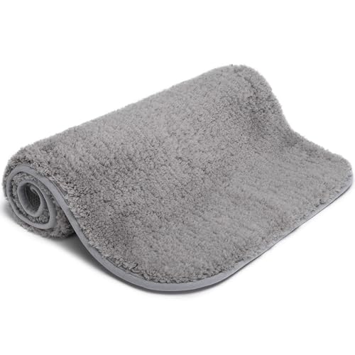 Good Nite Badematte, grau, Badezimmerteppich, Badezimmer-Fußmatten, 50 x 80 cm, Luxus-Badematte, Badezimmerteppich, maschinenwaschbar, saugfähig, extra weich