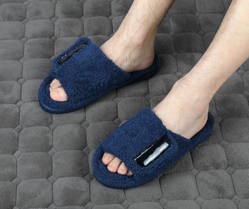 Image of Panda Bros Adjustable House Slippers for Men Soft Open Toe Breathable Indoor Outdoor Slip on Slides Slippers with Memory Foam for Home Bedroom