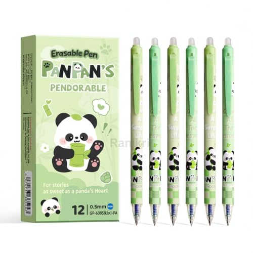 Image of Erasable Gel Pen Set of 12 | 0.5mm Fine Tip Blue Ink | Smooth Writing Heat Erase Pens for School Students, Kids, Office & Exam Use