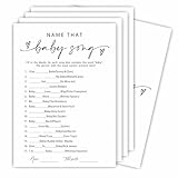 Name That Baby Song - Baby Shower Game Set - Minimalism Ivory - 30 Double-Sided Fill In Style Game Cards With Answer Cards, Gender Reveal, Baby Announcement, Party Favor & Supplies - B05