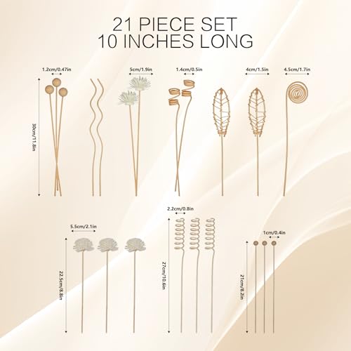 Set de 21 varillas decorativas para difusor de aroma miniatura 7