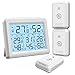 ORIA Termómetro Higrómetro Interior Exterior, Medidor Temperatura y Humedad con 3 Sensor Remotos, Digital Termohigrómetro Inalámbrica con Retroiluminación & Nivel de Comodidad, Min/Max Registro