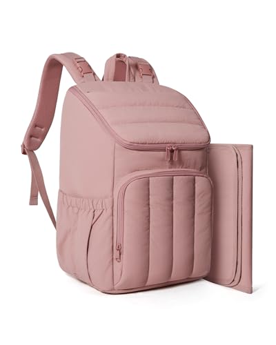 BAGSMART Diaper Bag Backpack, Large Baby Diaper Bag, Quilted Puffy Baby Bag for Mom with Quick-access Insulated Pockets, Lightweight Versatile Travel...