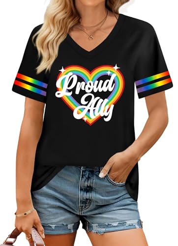 Proud Ally �V���c ���f�B�[�X �v���C�h �V���c ���C���{�[ �O���t�B�b�N T�V���c LGBT ���� T�V���c �J�W���A�� �z���f�[ �g�b�v�X, V�l�b�N-�u���b�N1, X-Large