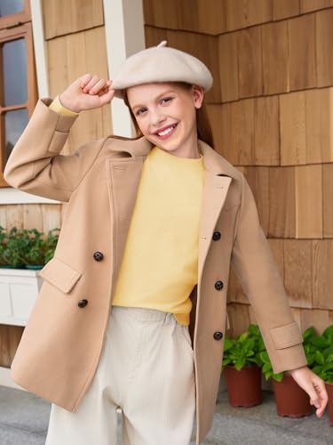 Image of Haloumoning Girls Knit Sweaters Casual Long Sleeve Textured Pullover Tops Kids Loose Fit Comfy Fall Clothes 5-14 Years