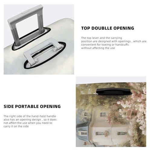 Country House Rose Garden Vintage Elastic Travel Luggage Covers Dustproof Scratch-Resistant Suitcase Protector Fit 22-24 Inch3