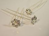 Farbe: silber Curlies Haarnadeln Hochzeit Kommunion Haarschmuck Brautschmuck Set #VA-HN, Größe:67 mm