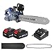 NANWEI 12 Inch Chainsaw, Cordless Electric Saw with Brake-Equipped Baffle, Dial-Controlled Automatic Lubrication 2X 20V 4.0Ah Power Battery Chainsaw for Wood Cutting & Tree Trimming