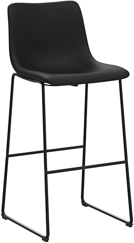 Miniatura 5 de Waleaf Juego de 2 taburetes de bar de 30 pulgadas, taburetes de bar de altura de mostrador con respaldo, taburetes modernos de piel sintética con