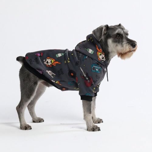 Image of Spark Paws Dog Hoodie - Premium Dog Sweater for Small, Medium, and Large Dogs | Warm Outfits for French Bulldogs, Pitbull, Puppy, Winter Jacket Alternative - Rock and Roll - M