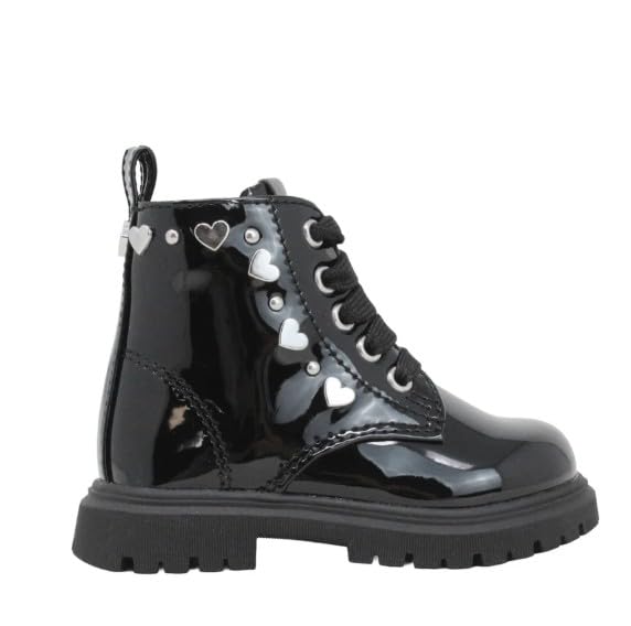 Bottines pour fille noires et brillantes idéales pour l'école