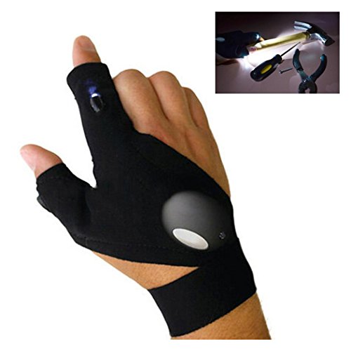 boutique1583 Torche Lampe De Poche 3 LED Gants Sportives Travail De Terrain Survie