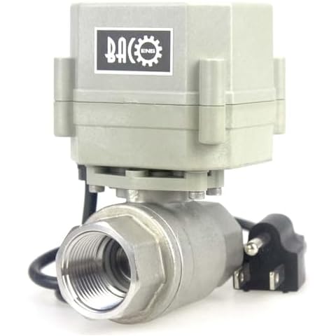 BACOENG Motorized Ball Valve, 3/4" DN20 Electrical Ball Valve, 2 Way 110VAC Stainless Steel Electric Water Valve Cover