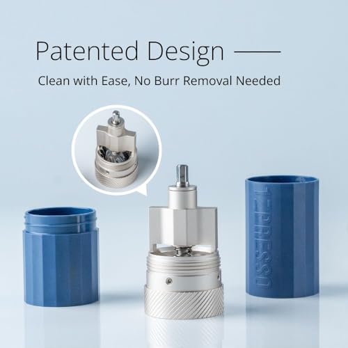 Image of 1Zpresso Q Air Manual Coffee Grinder-Black, Mini Slim Travel Sized Fits in The Plunger, Stainless Steel Conical Burr, Numerical Adjustable Setting for Pour Over French Press Cold Brew