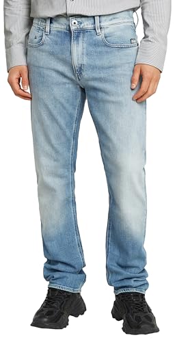 G-STAR Men's Mosa Straight Jeans, Azul (Vintage Steel Blue D23692-d938-h108), 33W x 34L