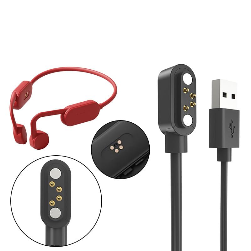 Blueshaweu Sanoto Bone Sound Câble De Charge USB Magnétique à Conduction Osseuse 4 Broches Compatible Avec Les Casques SANOTO X2/DG08 Bone Sound ( Noir