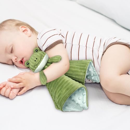 Image of Baby Security Blanket for Boys and Girls Lovey Frog 15 Inch Green