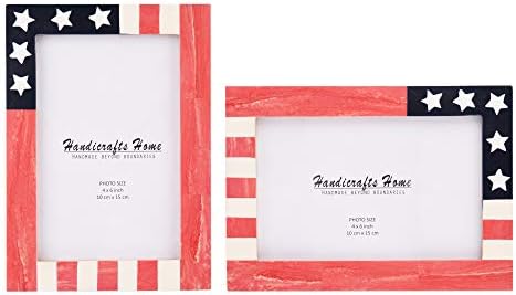 Handicrafts Home Photo Picture Frames 4x6 Candy Cane Blueberry Set of 2 New Years Gift