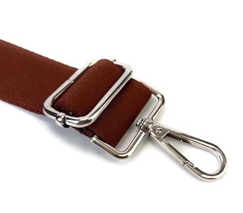 Image of Purse Strap Replacement for Crossbody Bags & Handbags | Premium Webbing with Silver Hardware Clip-On Installation Adjustable Length Comfortable Wide Guitar Style Strap