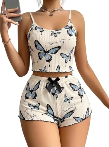 Image of SGC SWEDEN Women's Babydoll Lingerie Set with Boyshorts Panty, Cotton Blend, Multi-Colour, Free Size, 30-36 Inches, Adjustable Straps
