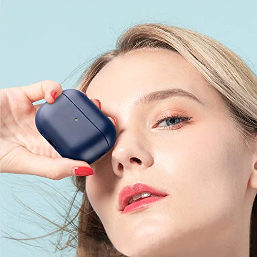 Maogoam Leather Airpods Pro 2 Case Cover With Button, Genuine Crystal Vegetable Tanned Oil Wax Leather Case For Airpods Pro 2Nd Generation 2022, Retro Elegant Style, Front Led Visible,Blue #TOP5