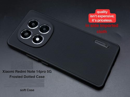 FabeKee Silicone Back Cover Case Compatible For Redmi Note 14 Pro 5G (Textured Grip Design | Camera Protetion | Slim and Light Weight | Soft Touch and Feel | Black) (Redmi Note 14 Pro 5G)