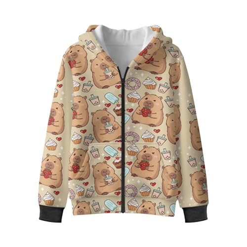 Zip Up Hoodie Girls Boys 6-16Y Soft Hooded Sweatshirt Kids Fall Jackets with Pocket School Clothes