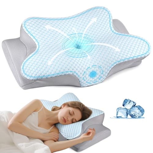Neck Pillow Cervical Memory Foam Pillows for Pain Relief...