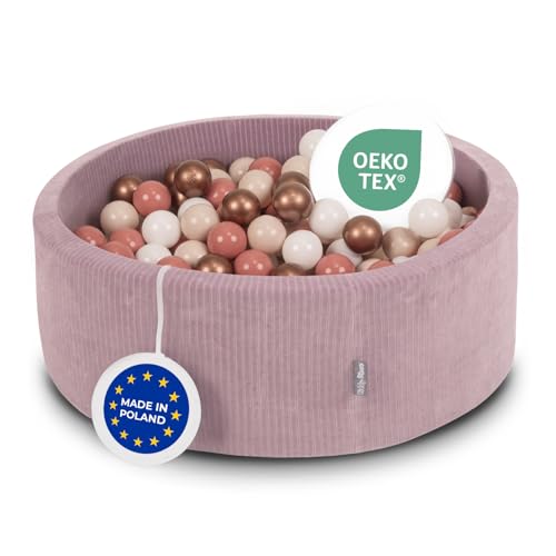 KiddyMoon Bällebad Kinder Schaumstoff 90X30cm/200 Bälle Für Baby Ab 1...