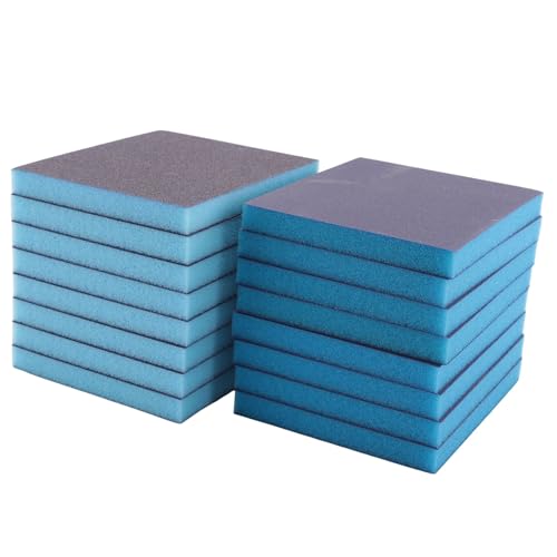 Dariokki Lot de 16 éponges abrasives réutilisables et lavables pour plastique, métal (120 220)