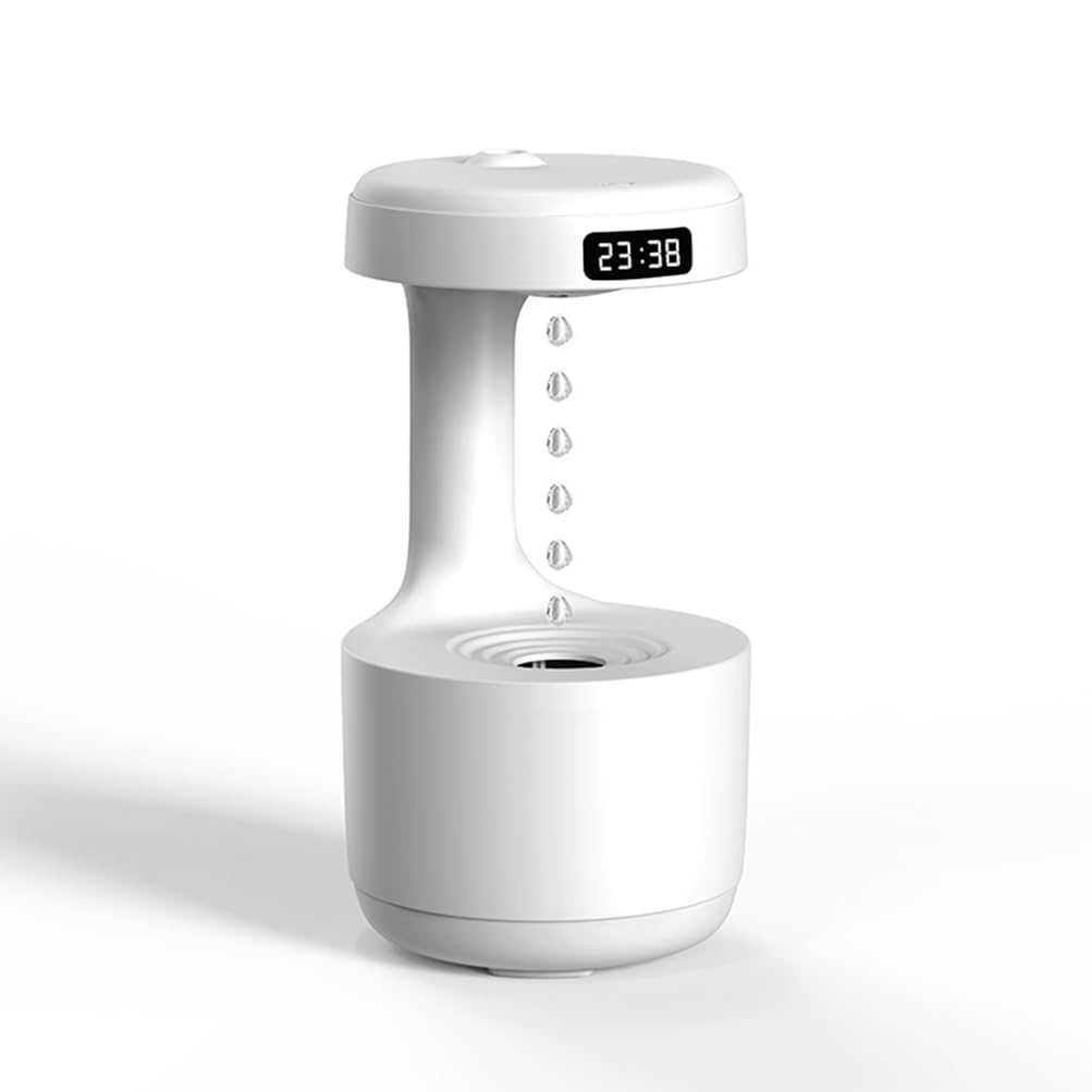 Humidificateur anti-gravité avec horloge LED pour soulager l'air sec de la chambre